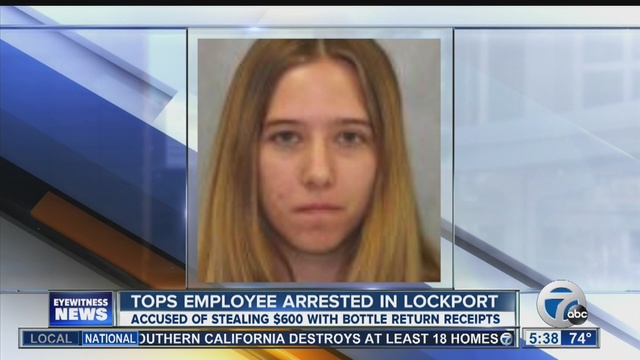 tops employee accused of printing fake bottle return receipts for