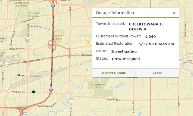 Nyseg Dealing With Power Outages In Cheektowaga